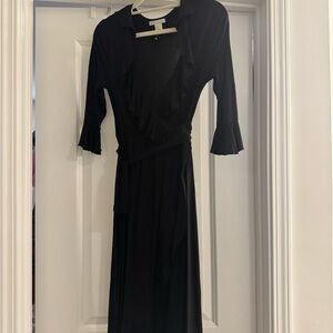 H&M Black Midi Wrap Dress